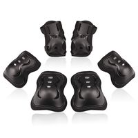 BOSONER Kids/Youth Knee Pad Elbow Pads Guards Protective Gear Set for Rollerblade Roller Skates Cycling BMX Bike Skateboard Inline Skatings Scooter Riding Sports (Black, Medium(9-15 Years))