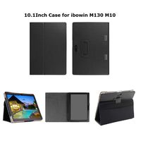 10.1Inch Leather Case Cover for ibowin 10.1Inch Tablet PC Model M130 and Folio Stand Cover Case for Other Brand Same Model Tablet PC - Black