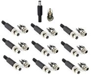 YXQ 5.5mm x 2.1mm 10Pcs Male DC Power Plug Solder Power Connector + 10Pcs Female DC Panel Socket Mount Adapter for Audio/Video/Phone/CCTV(10Pcs)