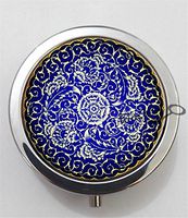 BlackKey Bohemian Pattern 3-Compartment Decorative Pocket Gift Box Case Organizer for Pill, Color 1-2062