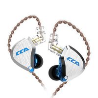 CCA C12 in-Ear Monitors, 5BA+1DD Hybrid HiFi Stereo Noise Isolating IEM Wired Earphones/Earbuds/Headphones with Detachable Tangle-Free Cable 2Pin for Musician Audiophile (Without MIC, Dream Blue)