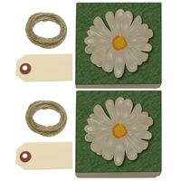 Daisy Flower On Green Kraft Gift Boxes Set of 2