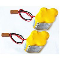 2-Pack BR-2/3AGCT4A 6V 4400mAh Replacement Battery for FANUC Controls A98L-0031-0025 CNC System