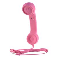 Gaiatop Retro Telephone Handset, 3.5mm Socket Handset Retro Anti-Radiation Phone Call Receiver for iPhone Pink