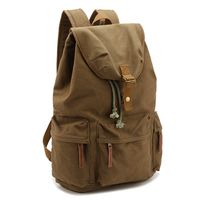 DRF Canvas Backpack for DSLR Reflex Travel Rucksack with Camera Case Rain Cover BG-20 (Green)