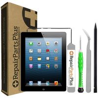 RepairPartsPlus iPad 4 Screen Replacement LCD, Glass Digitizer and Home Button Premium Kit (Black)