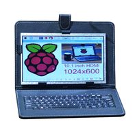 Allpartz 10.1 inch 1024x600 Raspberry Pi Display Screen High Resolution LCD Screen for Raspberry Pi 3B+/3B/2B+/2B with USB Leather Case Keyboard