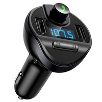 ORIA Bluetooth FM Transmitter, FM Transmitter for Car, Wireless Car Radio Transmitter, Car Charger with Dual USB Charging Ports, SD Card Support, Hands Free Calling for Smartphone, Black