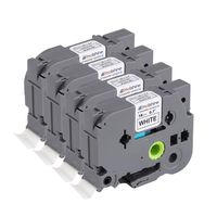 Molshine Compatible Standard Adhesive Laminated Label Tape,Replacement for Brother P-Touch TZe241 TZe-241 TZ241 TZ-241,Black on White,18mm x 8m(3/4 inch x 26.2 feet),4 Pack