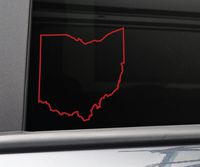 Nashville Decals Ohio Vinyl Decal Laptop Car Truck Bumper Window Sticker, 5.5" x 5", Red