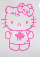 HELLO KITTY ZOMBIE SANRIO LOGO VINYL STICKERS SYMBOL 5.5" DECORATIVE DIE CUT DECAL FOR CARS TABLETS LAPTOPS SKATEBOARD - PINK