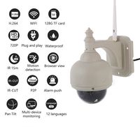 OMZBM Waterproof 720HD IP Dome Surveillance Camera Indoor Outdoor With Motion Detection,15M IR Night Vision,12 Languages Wireless WIFI Remote Security Camera,Two