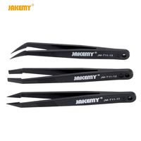 3 in 1 Anti-Static Heat Resistant Non Magnetic Tweezer Flat Pointed Curved Tweezers Set