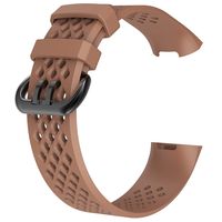ZSZCXD Compatible for Fitbit Charge 3, New Soft Silicone Replacement WatchBand Strap Band Wristband for Fitbit Charge 3 (Coffee, Small)