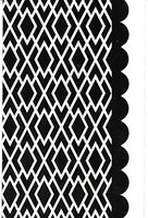 Geometric Inspired Set of 8 Blank Notecards ~ Black and White Pattern with Scalloped Edge (3.75" x 5.25"; White Envelopes)
