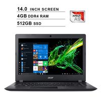 2019 Newest Acer Premium Aspire 3 14 Inch Laptop (AMD A9-9420e 1.8GHz up to 2.7GHz, 4GB DDR4 RAM, 512GB SSD, AMD Radeon R5, WiFi, Bluetooth, HDMI, Webcam, Windows 10 Home) (Black)