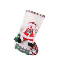 HAPPIShare Christmas Stocking, Big Size 12.6" Xmas Stockings Set of 3 Santa, Snowman, Reindeer, Xmas Character 3D Plush with Faux Fur Cuff for Xmas Tree Decorations