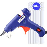 Hot Glue Gun, Upgraded Heats Up Quickly 20W Mini Hot Melt Glue Gun Kit with 50pcs Glue Sticks(4.0'' x 0.27") for DIY Projects, Arts and Crafts, Home Quick Repairs & Sealing, Artistic Creation, Blue