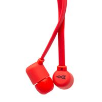 MOXYO - Mission Stereo Earbuds with Inline Mic and Flat, Tangle-Free Cable (Red)