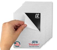 Flexible Adhesive Magnetic Sheets Paper 4-inch x 6-inch Peel and Stick, Works Great for Pictures!, Cuts to Any Size! Pack of 12