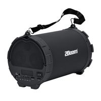 2BOOM Bass King Wireless Bluetooth Portable Outdoor Speaker with FM Radio LED Display - Black