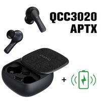 Pamu Slide Plus Earbuds Padmate 2000mAh 60h True Wireless Earbuds Sport Headsets with Mic Qualcomm QCC3020 APTX, Wireless Charger, Volume Control(White) (Black)