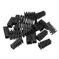 uxcell 25Pcs 7mm Inner Dia PVC Square Strain Relief Cord Boot Protector Sleeve Power Tool Hose Black