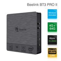 Beelink Mini PC BT3 PRO II Windows 4GB RAM 64GB ROM Intel Atom X5-Z8350 Desktop Computer 2.4/5.8G WiFi Gigabit Ethernet Dual HDMI 4K Display VESA Mount Mini Computer