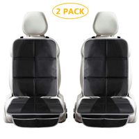 Tchipie 2 Pack Car Seat Protector Under Car Seat for Child Kids, Waterproof Baby Auto Carseat Protector for Leather Seats, Anti-Slip Black Car Seat Mat Pad with Thickest Padding