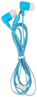 Bulk Economical Childrens Earbuds with 3.5 mm Headphone Plug (Blue Flat Cord, 10 Pack)