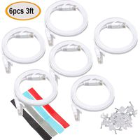 Relper-Lineso 6Pcs Cat 6 Ethernet Cable 3ft White - Flat Internet Network LAN Patch Cords - Solid Cat6 High Speed Computer Wire with Clips& Cable Ties Rj45 Connectors - 3 feet (3FT 6Pack White)