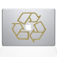 The Decal Guru Go Green Recycle MacBook Decal Vinyl Sticker - 13" MacBook Pro (2016 & Newer) - Gold (1068-MAC-13X-G)