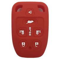 Ezzy Auto Red 6 Buttons Silicone Rubber Key Fob Case Key Cover Key Jacket Skin Protector fit for Honda Odyssey