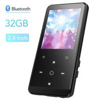 32GB MP3 Player with Bluetooth, AGPTEK Portable Music Player 2.4 Inch Large Screen, Support Bookmark, AirPods Connection, FM Radio, FM Recording, Expandable up to 128GB Antenna Included