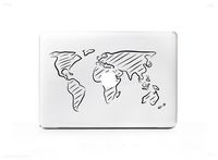 Scribble World Map Sticker Decal For MacBook Pro