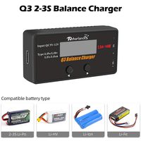 Rcharlance Q3 2-3S Balance Charger Li-Po/Li-HV/Li-Ion/Li-Fe RC Battery Balance Digital Charger Discharger