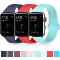 Pack 3 Compatible with Apple Watch Band 38mm Women, Soft Silicone Band Compatible iWatch Series 4, Series 3, Series 2, Series 1 (Navy Blue/Orange Red/Light Blue, 38mm/40mm-S/M)