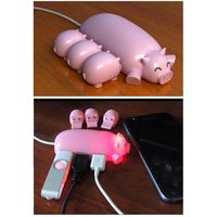 Naughtygifts Cute Mom Pig USB Hub with 3 piglet decoration lids, Toooo cute, Best Gift Choice, Random Color