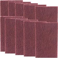 Chef Grade, Non Scratch Large Red Scouring Pads 10 Pack. Non-Metal Scour Cleaning Tool is The Best Heavy Duty Kitchen Dish Scrubber. Clean Any Steel Pot, Pan or Grill with a Reusable Scourer Pad