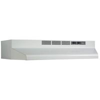 Broan-Nutone F402401 Convertible Range Hood Insert with Light, Exhaust Fan for Under Cabinet, 6.5 Sones, 160 CFM, White, 24"