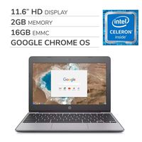 HP Chromebook 2020 Premium 11.6 inch HD LED Laptop Notebook Computer, 2-Core Intel Celeron N3060 1.6GHz, 2GB LPDDR3 SDRAM, 16GB eMMC, Wi-Fi, Bluetooth, Webcam, HDMI, No DVD, Google Chrome OS