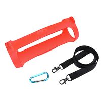 Oriolus Silicone Case for JBL Charge 4 Bluetooth Speaker with Shoulder Strap and Carabiner (Red)