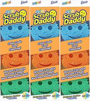 Scrub Daddy Colors- FlexTexture Sponge, Color Code Cleaning, Soft in Warm Water, Firm in Cold, Deep Cleaning, Dishwasher Safe, Multi-use, Scratch Free, Odor Resistant, Ergonomic- 3ct (Pack of 3)