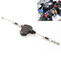 Rzmmotor CNC Aluminum Line Easy Stunt Pull Clutch Cable Lever Replacement System Fit for Honda Kawasaki Suzuki Yamaha Black