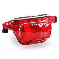 Mum's memory Holographic Fanny Packs for Women - Outdoor Sport Waist Pack for Running, Hiking, Traveling for Men (Red)