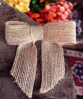POSHNPRETTY Set of 12 Burlap Jute Pre Tied Bows On Wire 3" Wide - Choose Colors (Natural)