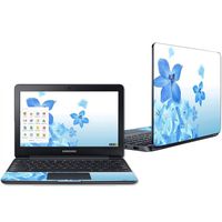Mightyskins Skin Compatible with Samsung Chromebook 3 11.6" - Blue Flowers | Protective, Durable, and Unique Vinyl Decal Wrap Cover | Easy to Apply, Remove, and Change Styles | Made in The USA