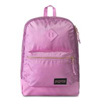 JanSport Super FX Backpack - Trendy School Pack With A Unique Textured Surface | Lavender Orchid Gold Premply