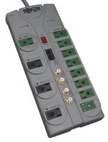 Tripp Lite 12 Outlet (8 Energy Saving) Surge Protector Power Strip, 10ft Cord, Right-Angle Plug, Lifetime  Warranty & $250,000 INSURANCE (TLP1210SATG)