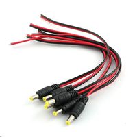 ZRM&E 6PCS 5.5x2.1mm DC Power Pigtail Cable Male Plug Connector for CCTV Security Camera